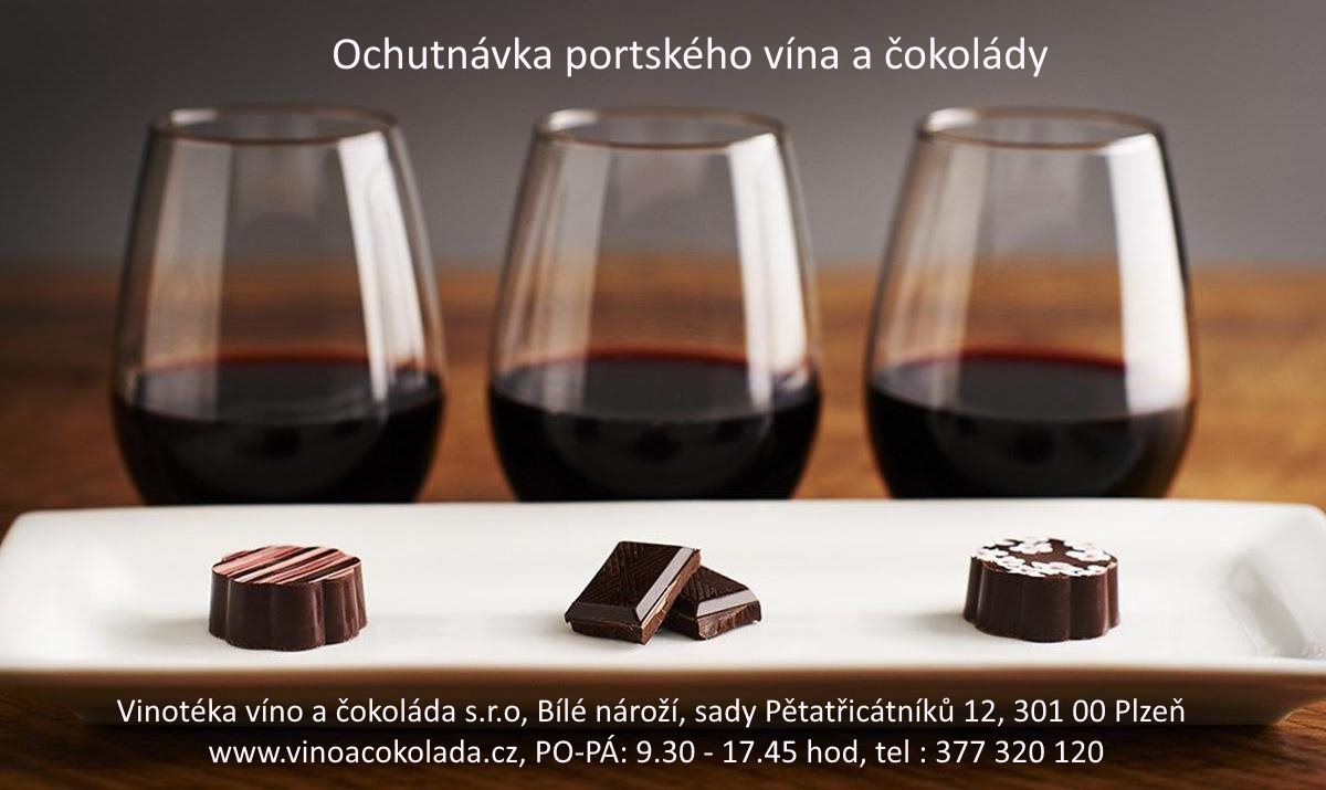 Ochutnávka portské víno s čokoládou